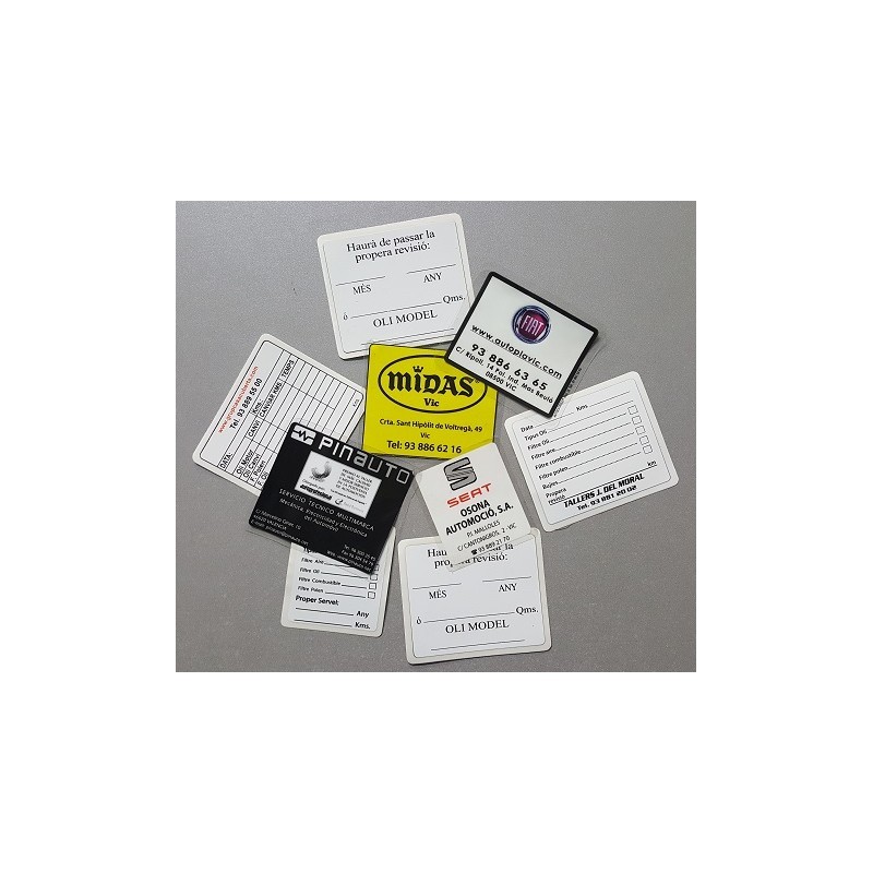 10 etiquetas adhesivas para cambio de aceite de motor y pegatina para coche,  mantenimiento del motor del vehículo (amarillo) : : Coche y moto